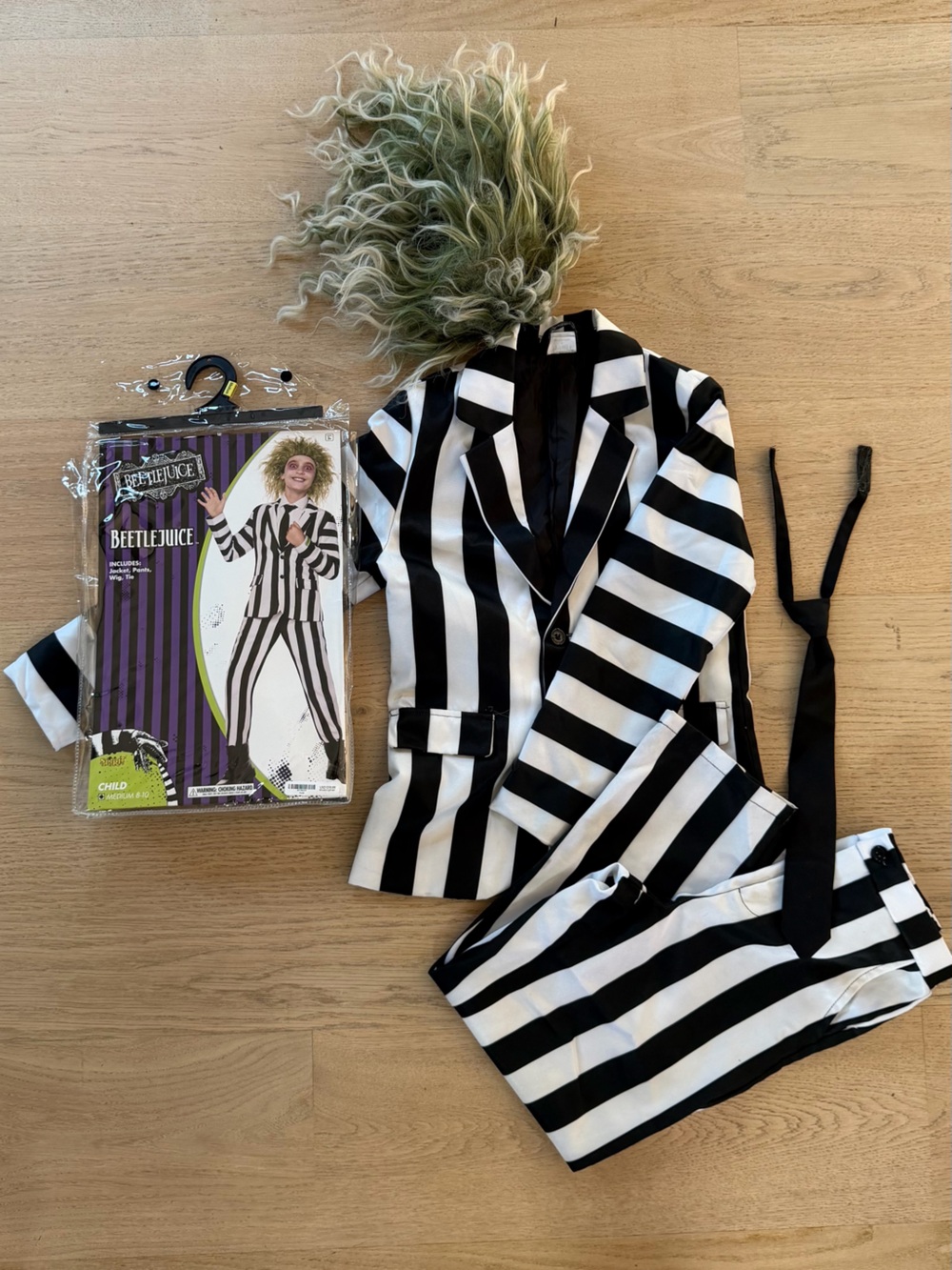 Spirit Beetlejuice Kids Black and White Striped Costume